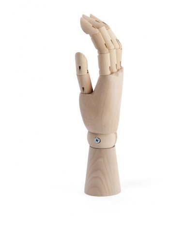 Woman's hand articulated in wood