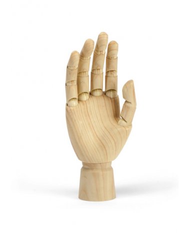 Woman's right hand articulated wood effect