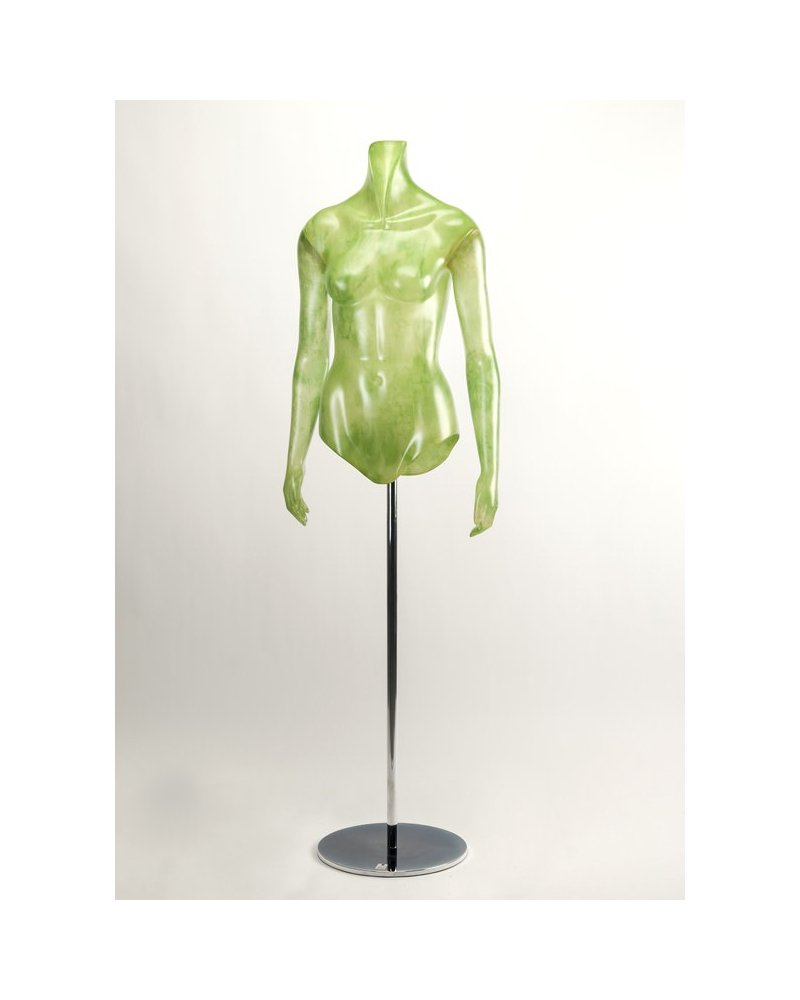 Green translucent woman torso