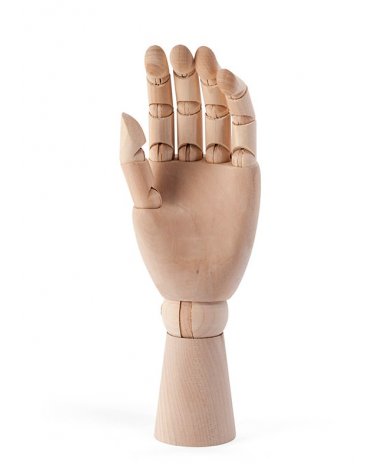 Woman's hand articulated in wood