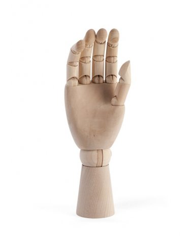 Woman's hand articulated in wood