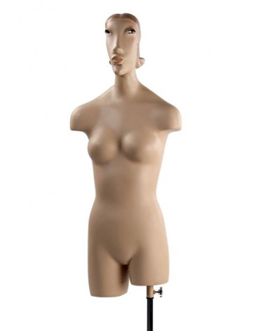 Busto mujer vintage abstracto, pelo largo