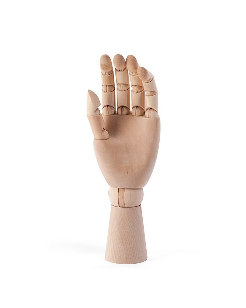 Woman's hand articulated in wood
