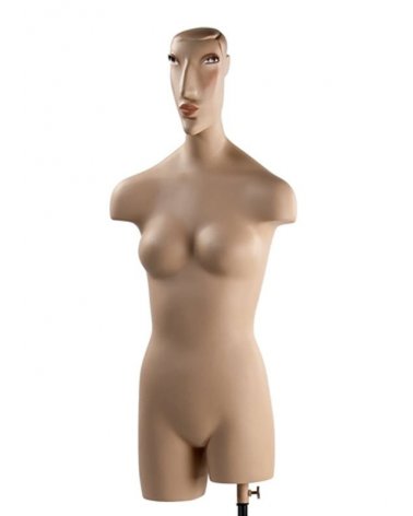 Woman vintage and abstract bust, long hair