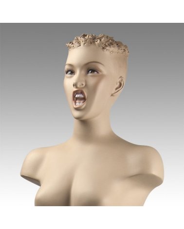 Woman vintage and abstract bust, long hair